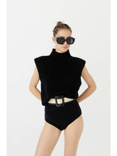 Load image into Gallery viewer, POWER KNITTED TOP - BLACK
