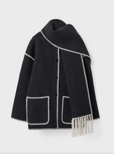 Load image into Gallery viewer, SCARF COAT - DARK GRAY
